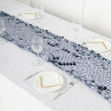 13 Inch By 108 Inch Dusty Blue Big Payette Sequin Table Runner