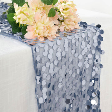 Add a Touch of Elegance with the Dusty Blue Sequin Table Runner