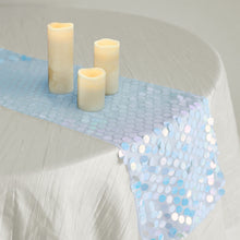 13 Inch x 108 Inch Iridescent Big Payette Sequin Table Runner