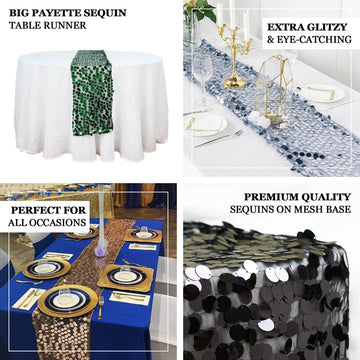 Enhance Your Event Decor with the Silver Big Payette Sequin Table Runner