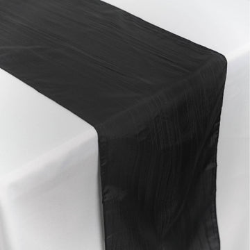 Black Accordion Crinkle Taffeta Table Runner: The Perfect Touch of Elegance