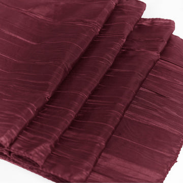 Create a Captivating Tablescape with the Burgundy Accordion Crinkle Taffeta Table Runner