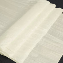 Ivory Accordion Crinkle Taffeta Fabric Linen Table Runner 12 Inch x 108 Inch