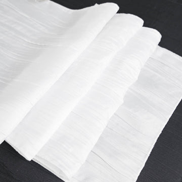 Create a Luxurious Atmosphere with the White Accordion Crinkle Taffeta Table Runner