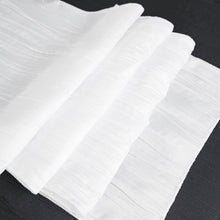12 Inch x 108 Inch White Accordion Crinkle Taffeta Fabric Linen Table Runner