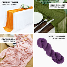 10 Feet Gauze Cheesecloth Boho Table Runner in Violet Amethyst Color