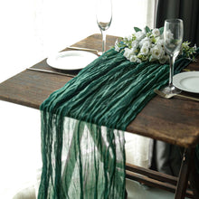 10 Feet Hunter Emerald Green Table Runner In Cheesecloth