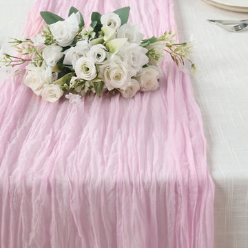 Make a Statement with the Pink Gauze Cheesecloth Boho Table Runner