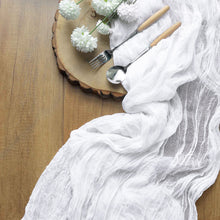 Gauze Cheesecloth Table Runner in White 10 Feet