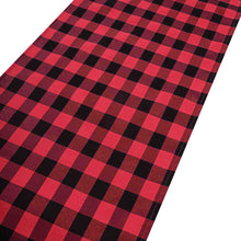 Buffalo Plaid Gingham Polyester Table Runner in Checkered Black and Red