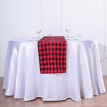 Black/Red Buffalo Plaid Table Runner: Add Style and Elegance to Your Table