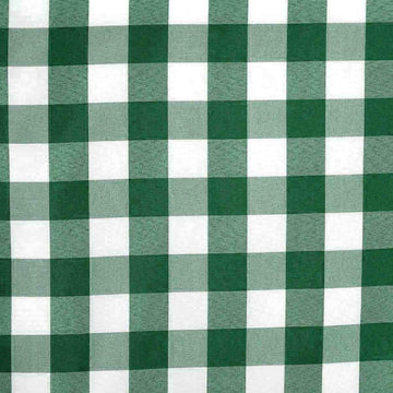Create a Charming and Coordinated Look with the Green/White Gingham Polyester Checkered Table Runner