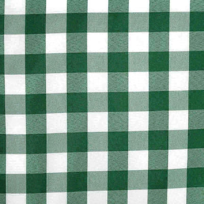 Green and white gingham fabric pattern texture.