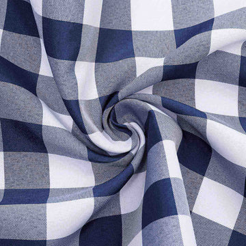 Unleash Your Creativity with the Navy Blue / White Gingham Polyester Table Runner