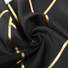 9 Feet Black with Gold Foil Geometric Pattern Table Runner