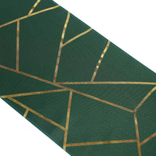 9 ft Hunter Emerald Green Table Runner With Gold Foil Design