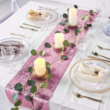 9Ft Rose Gold Glamorous Vintage Floral Table Runner, Disposable Paper Table Runner - Blush