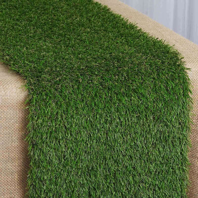 Artificial grass table runner for decor and events.