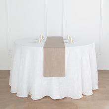 Wrinkle Resistant Taupe Linen Table Runner 12 Inch x 108 Inch Slubby Textured