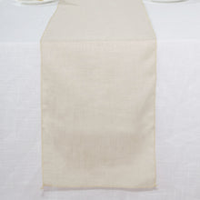 Wrinkle Resistant Beige Linen Table Runner 12 Inch x 108 Inch Slubby Textured
