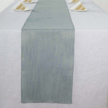 Dusty Blue 12 Inch x 108 Inch Slubby Textured Wrinkle Resistant Linen Table Runner