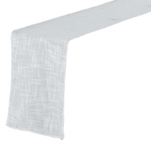 Wrinkle Resistant Slubby Textured White Linen 12 Inch x 108 Inch Table Runner