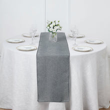Charcoal Gray Faux Jute Linen Boho Chic Rustic Table Runner 14 Inch x 108 Inch