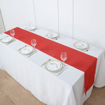 Create Unforgettable Moments with the Red Rustic Faux Jute Linen Table Runner