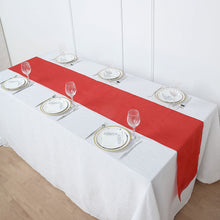Boho Chic Red 14 Inch x 108 Inch Rustic Faux Jute Linen Table Runner 