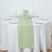 Sage Green Faux Jute Linen Boho Chic Rustic Table Runner 14 Inch x 108 Inch