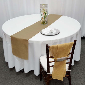 Create a Charming and Elegant Ambiance with the Natural Rustic Burlap Table Runner