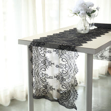 Table Runner 15x117 Inches Black Lace Vintage Classic With Scalloped Frill Edges