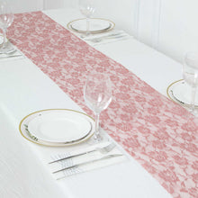 Floral Lace Design Dusty Rose Table Runner - 12 Inch X 108 Inch