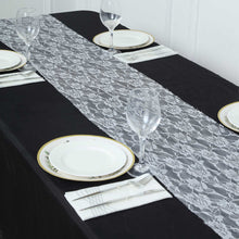 12 Inch x 108 Inch White Rose Lace Table Runner