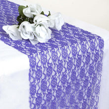 Royal Blue Floral 12 Inch x 108 Inch Lace Table Runner