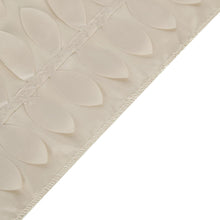 3D Leaf Petal Taffeta Fabric Beige Table Runner - 12 Inch X 108 Inch#whtbkgd 