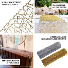 Metallic Gold Wire Nest Table Runner 16 Inch x 72 Inch