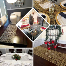 Gold String Woven Table Runner 16 Inch x 72 Inch