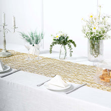 String Woven Table Runner In Metallic Gold 16 Inch x 72 Inch