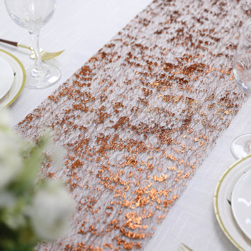 Add Sparkle and Glamour with the Shiny Bronze Foil Glitter Table Runner