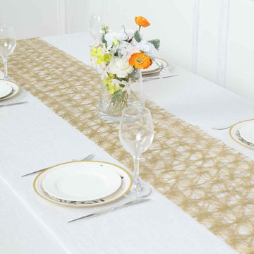 Accentuate Your Table with the Metallic Gold Non-Woven Fiberweb Polyester Table Runner