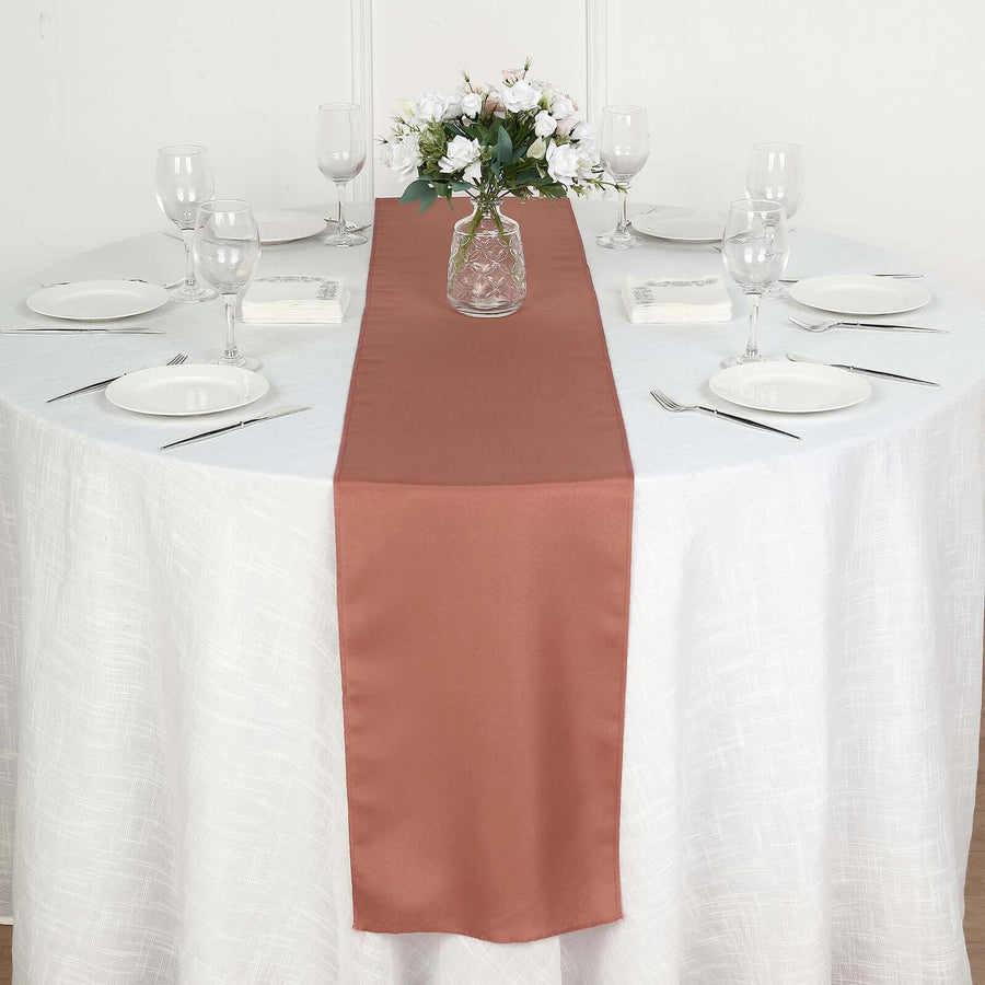 Terracotta polyester table runner