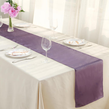 Create a Luxurious Ambiance with the Violet Amethyst Satin Table Runner