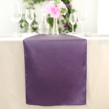 Add a Touch of Elegance with the Violet Amethyst Satin Table Runner