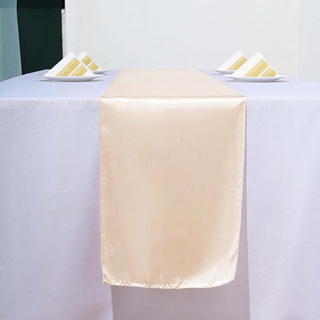 Add a Touch of Elegance with our Beige Satin Table Runner
