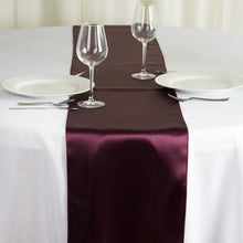 Eggplant Satin Table Runner 12 Inch x 108 Inch#whtbkgd