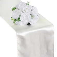 Satin Table Runner In Ivory 12 Inch x 108 Inch