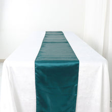 Seamless Table Runner Peacock Teal Satin 12x108 Inch