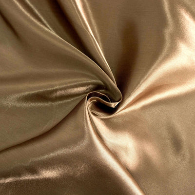 Shiny gold fabric with a smooth texture and elegant drape.