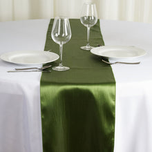 12"x108" Olive Green Satin Table Runner#whtbkgd